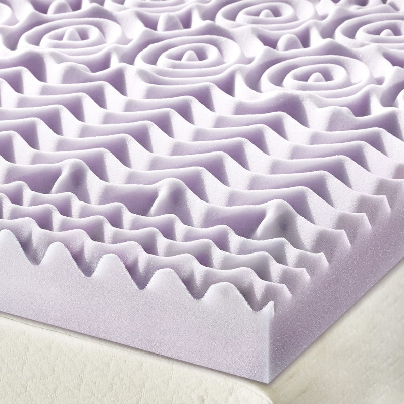 Mellow 3 Inch 5-Zone Memory Foam Mattress Topper, Soothing Lavender Infusion, Dorm Essentials, Queen - Image 5